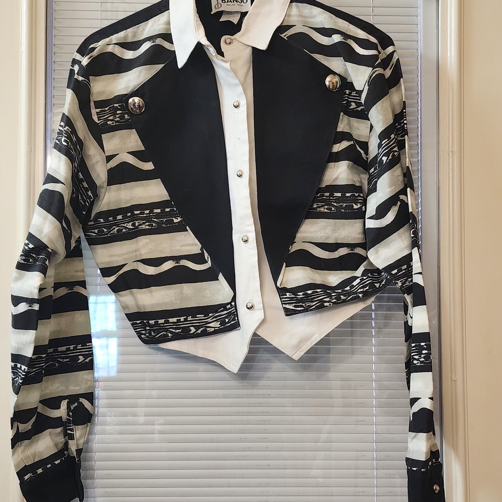 Black and White Striped Women's Top